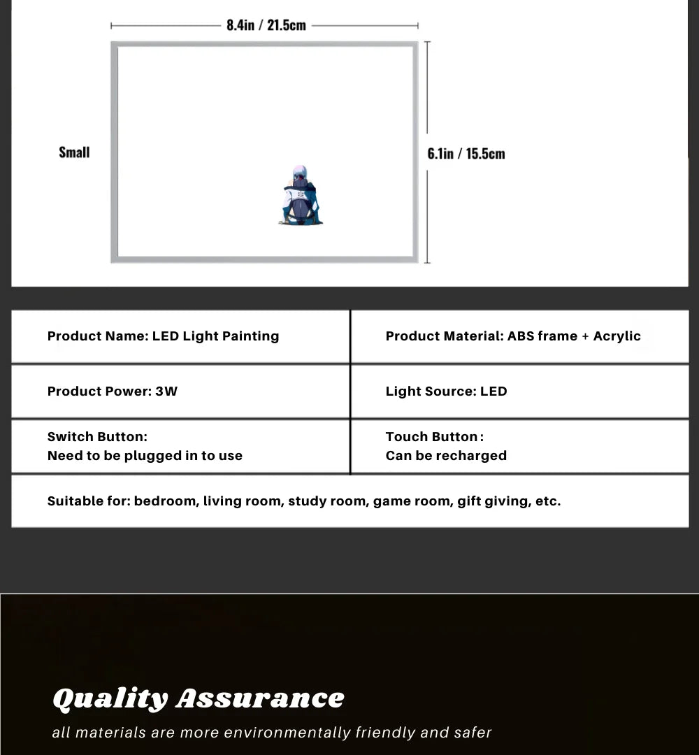 Cyberpunk LED Light Painting Photo Frame