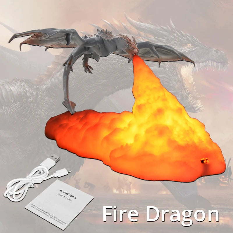 3D Fire Dragon LED Lamp