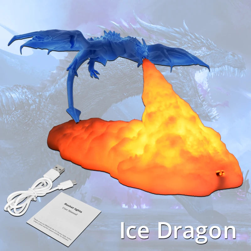 3D Fire Dragon LED Lamp