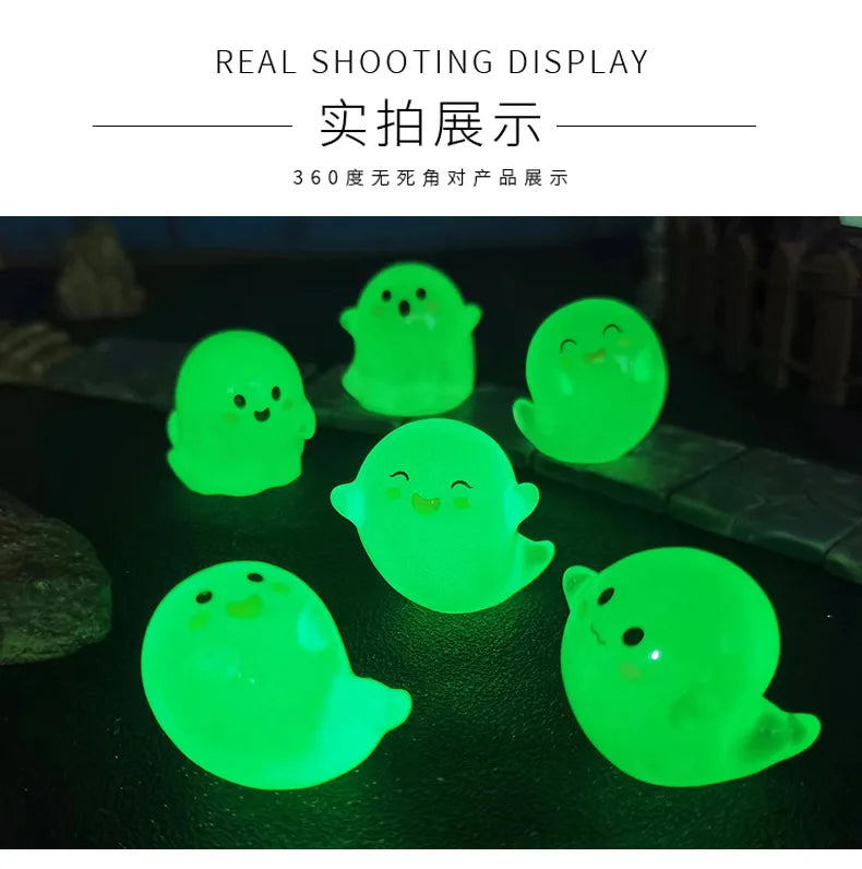 6/12/24PCS Luminous Mini Figures Ghost Devil Ornaments Decor Halloween