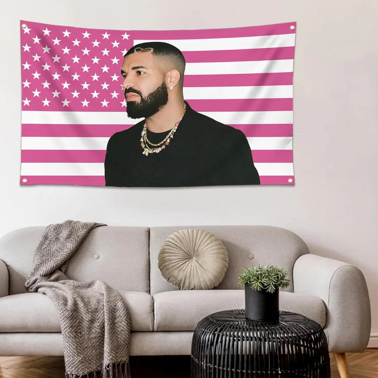 Drake Room Flag Drake Pink American Flag