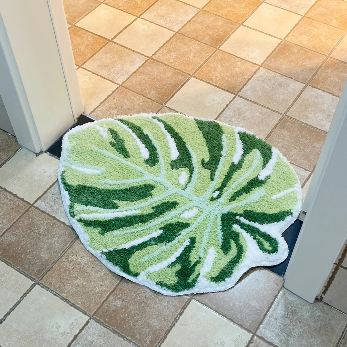 Green Leaf Monstera Tufting Rug