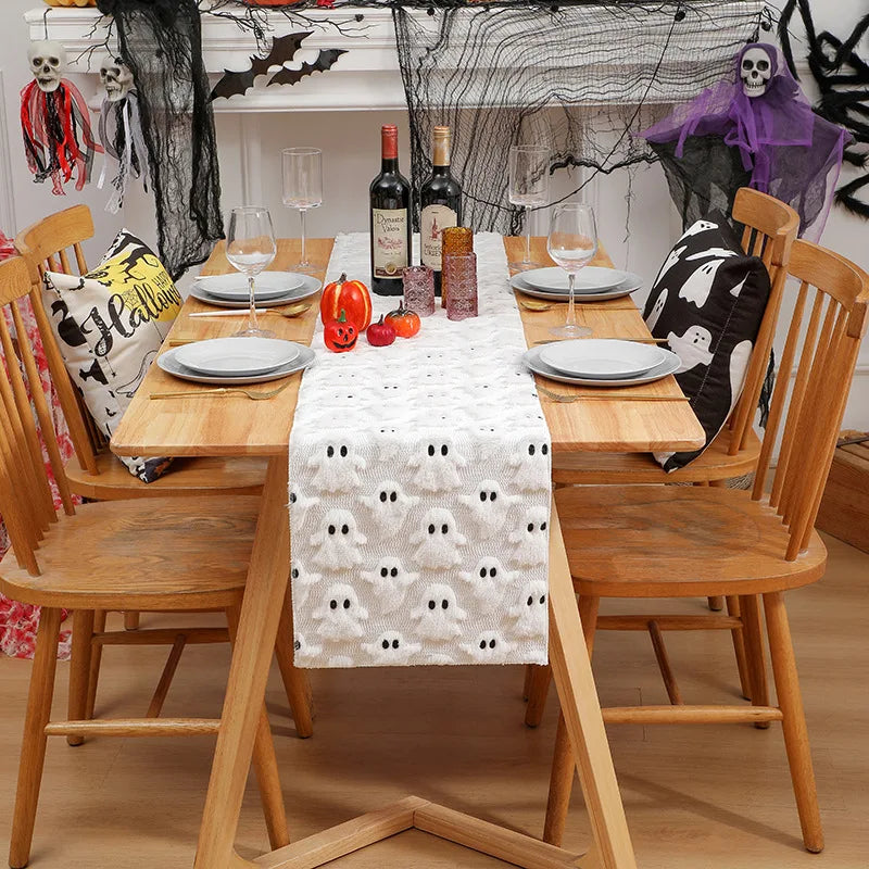 Halloween Ghost & Pumpkin Table Runner
