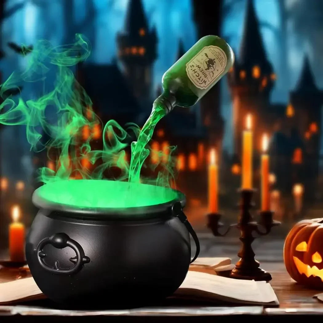 Halloween WitchCauldron with LED Light & Fog Mist