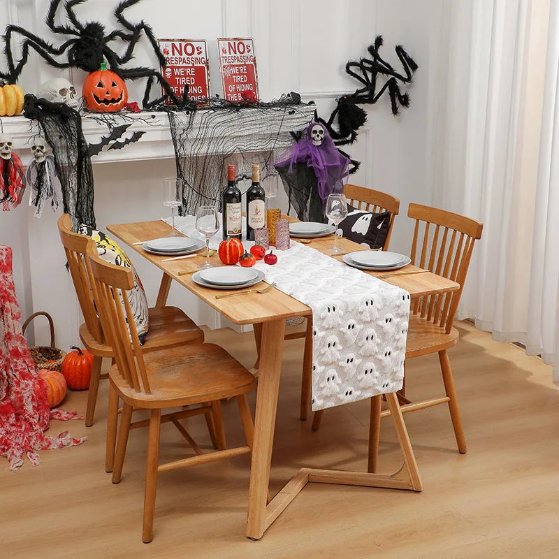 Halloween Ghost & Pumpkin Table Runner