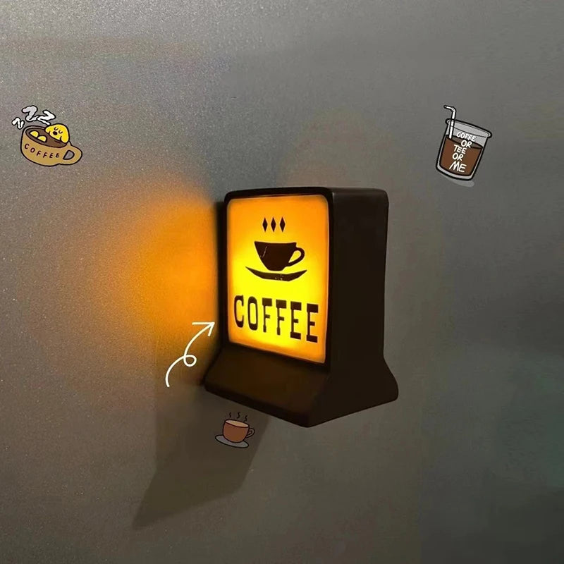 Coffee And Shop Magnetic Fridge Light Ornaments