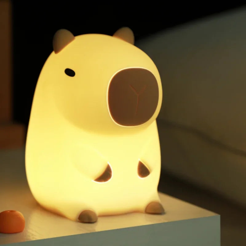Cute Squishy Capybara Night Light  Animal Lamp