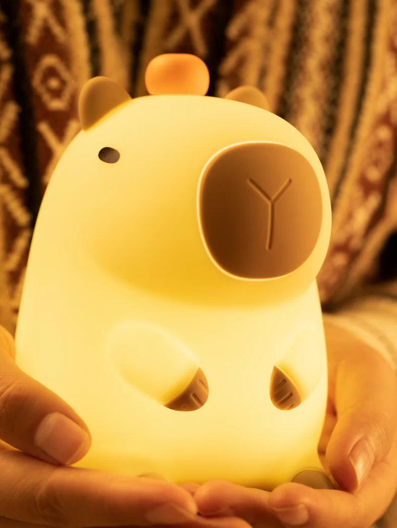 Cute Squishy Capybara Night Light  Animal Lamp