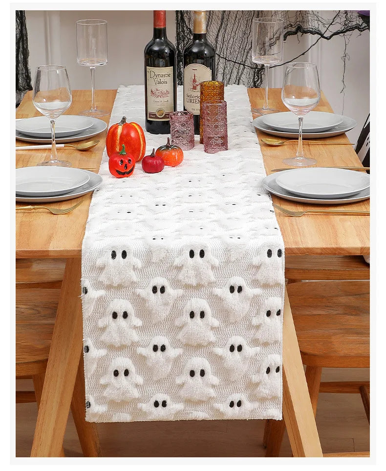 Halloween Ghost & Pumpkin Table Runner