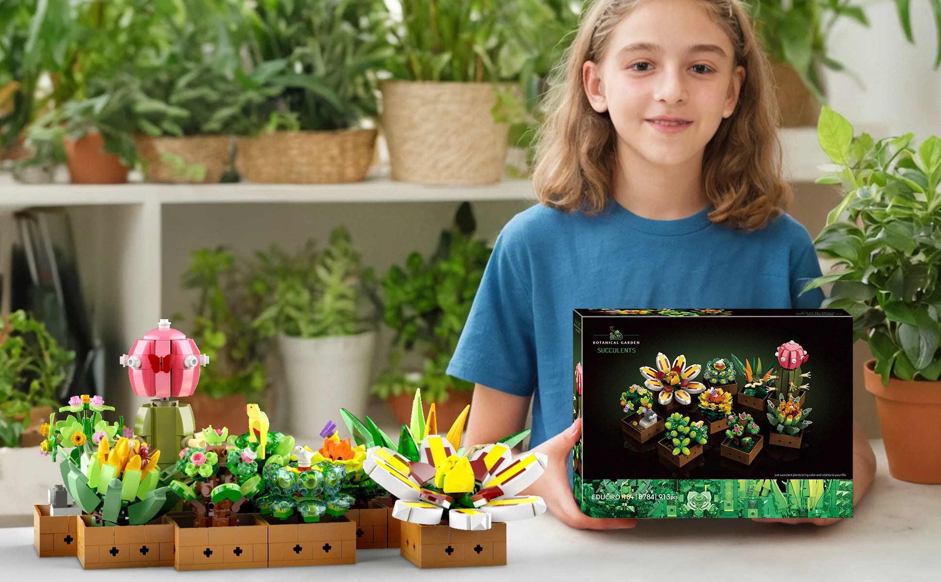 Flower Plant Bonsai Building Set 9pcs of Succulent Legos