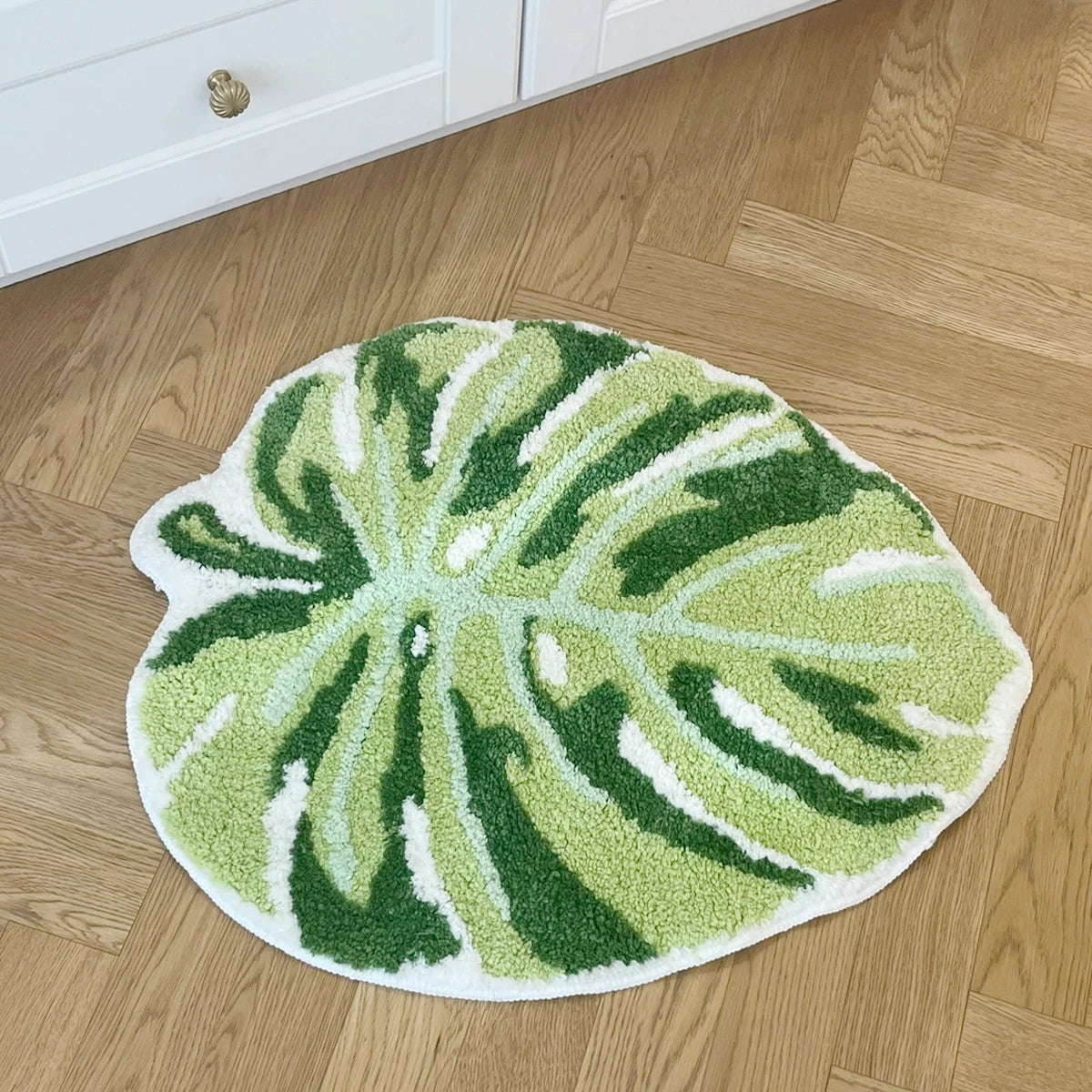 Green Leaf Monstera Tufting Rug