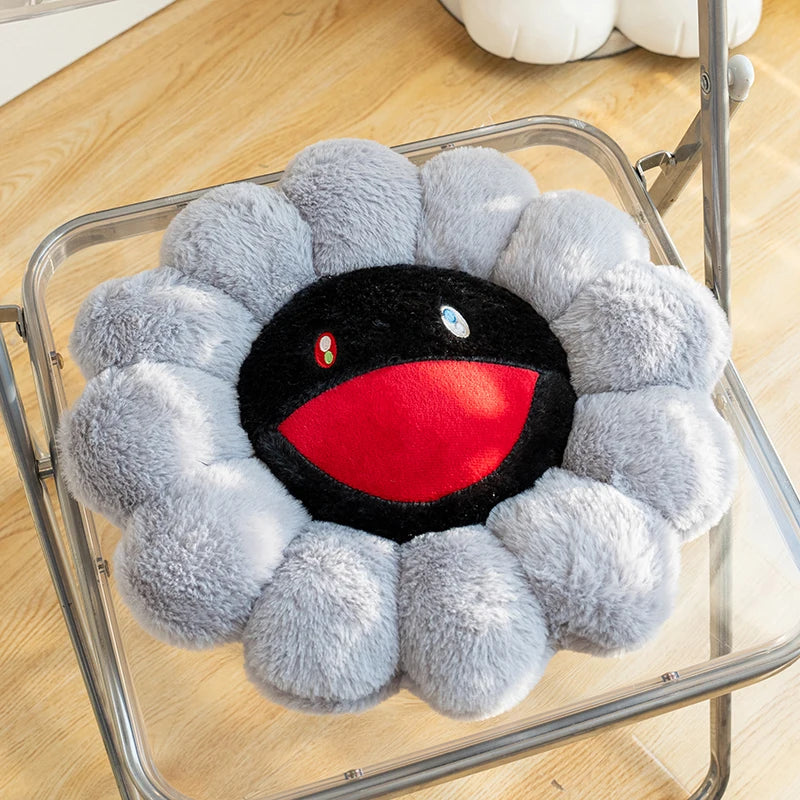 Ghost Sunflower Flower Pillow