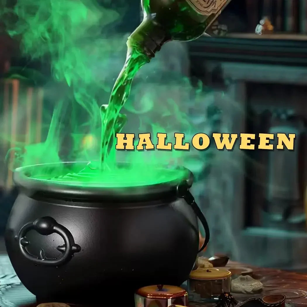 Halloween WitchCauldron with LED Light & Fog Mist
