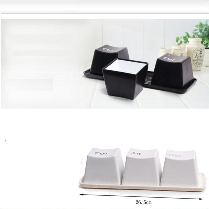 3Pcs Set  Keyboard Tea Cup
