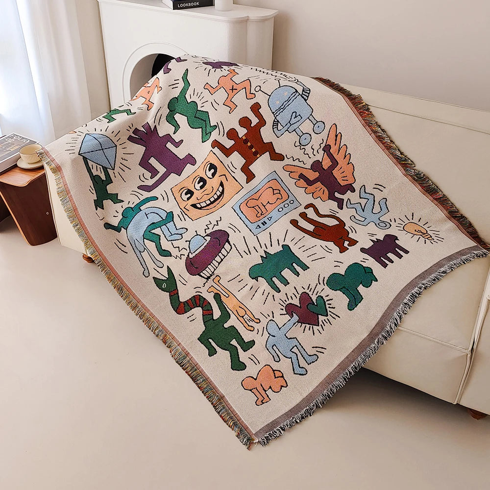 Lucky cat sofa blanket tapestry