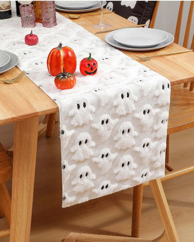Halloween Ghost & Pumpkin Table Runner
