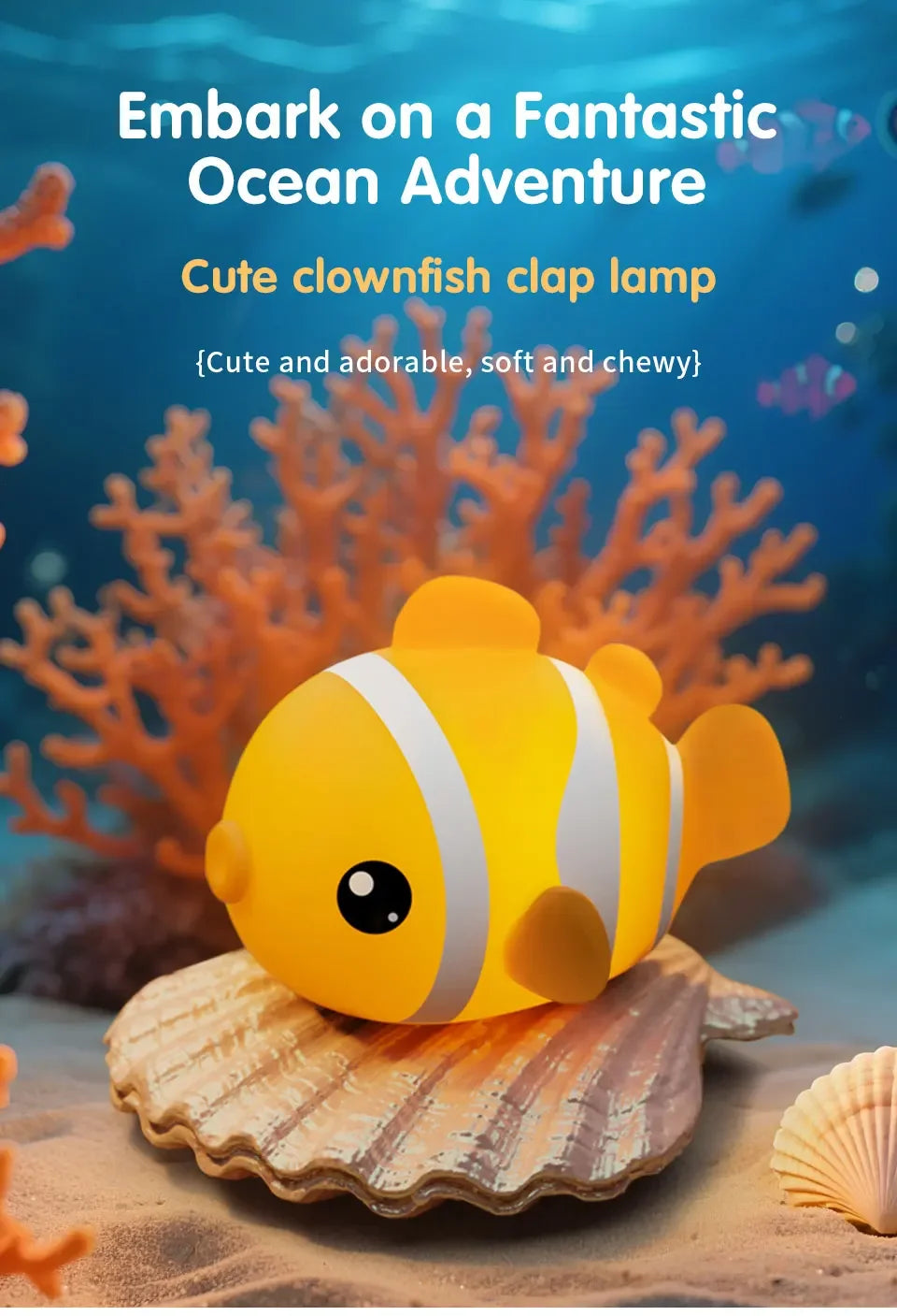 Cute Clownfish LED Night Light Lamp