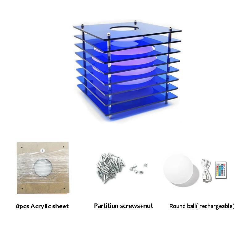 Bedroom Rechargeable Lamp Acrylic 16colors