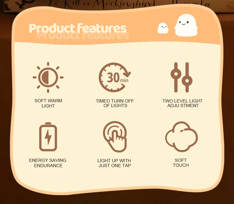 Cute Ghost Night Light Lamp