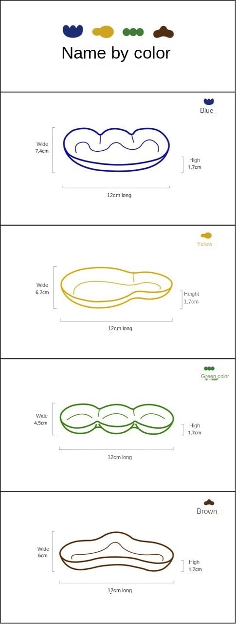 4 Colors Ceramic Dipping Flower Dish