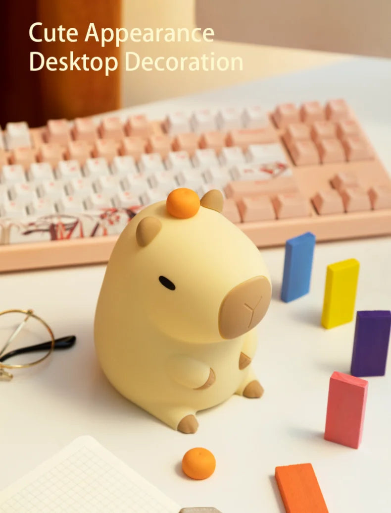 Cute Squishy Capybara Night Light  Animal Lamp