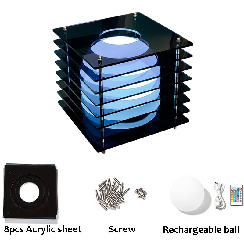 Bedroom Rechargeable Lamp Acrylic 16colors