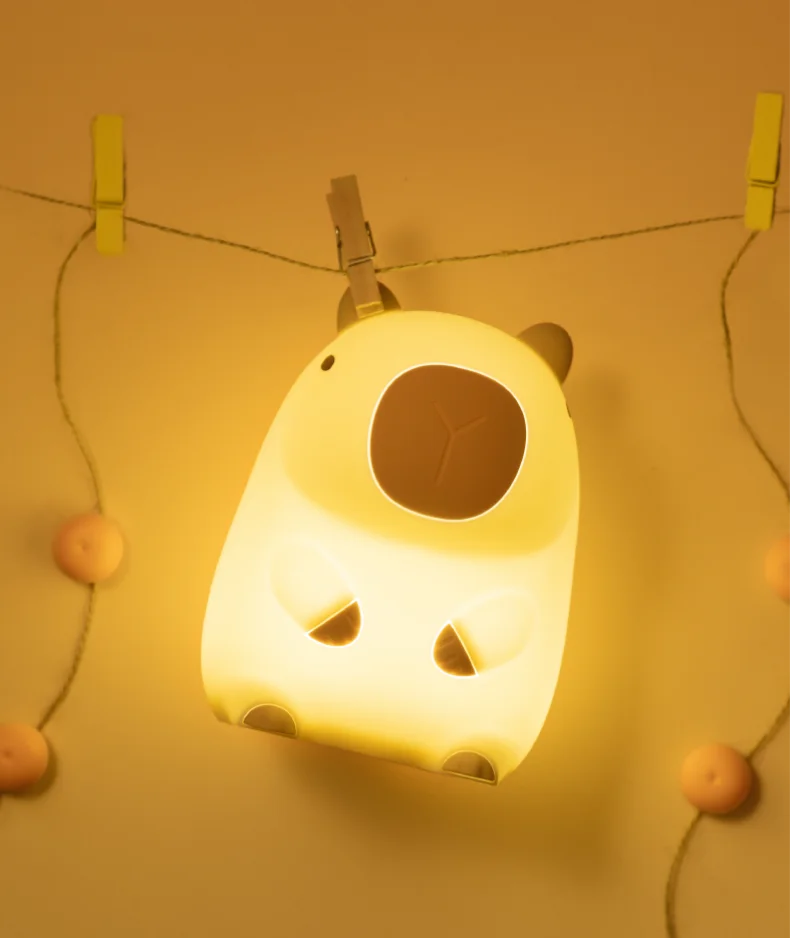 Cute Squishy Capybara Night Light  Animal Lamp
