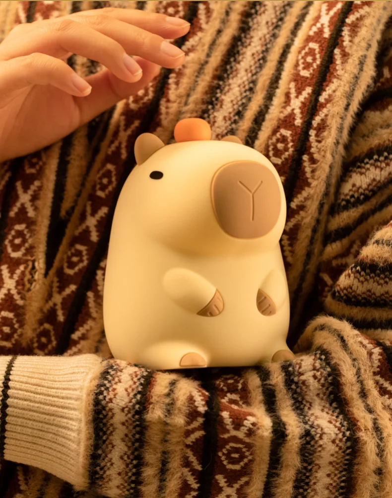 Cute Squishy Capybara Night Light  Animal Lamp