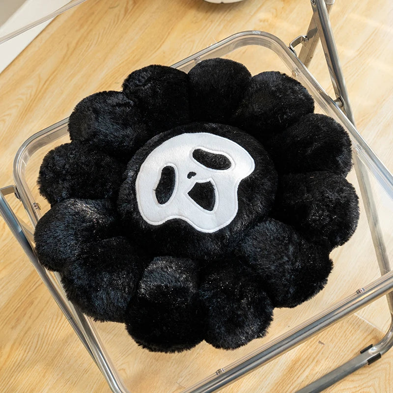Ghost Sunflower Flower Pillow