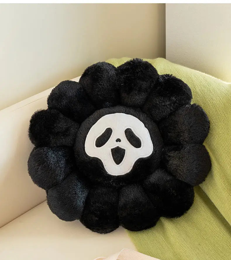 Ghost Sunflower Flower Pillow