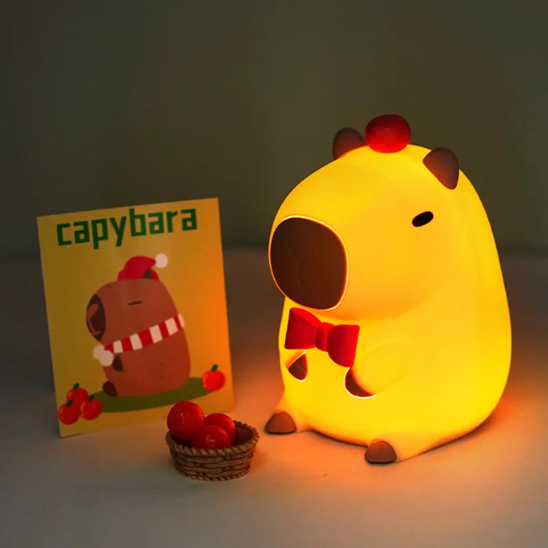 Cute Squishy Capybara Night Light  Animal Lamp